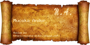 Mucska Andor névjegykártya