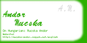 andor mucska business card